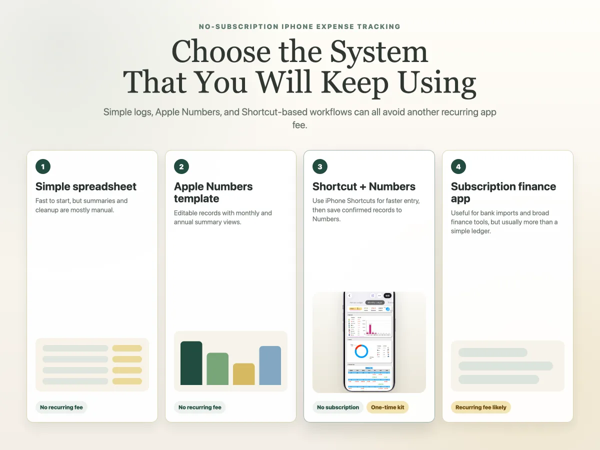 no-subscription expense tracker options for iPhone users