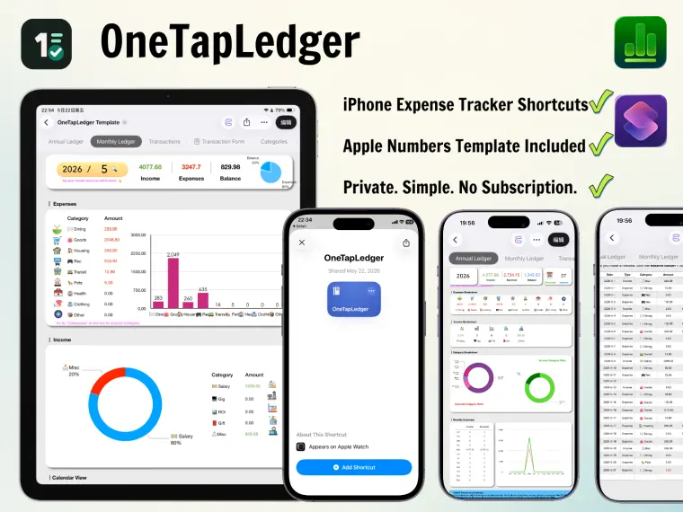 iPhone expense tracker workflow without linking a bank account